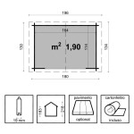 Casetta Attrezzi da Giardino 180x130 cm Giada Losa