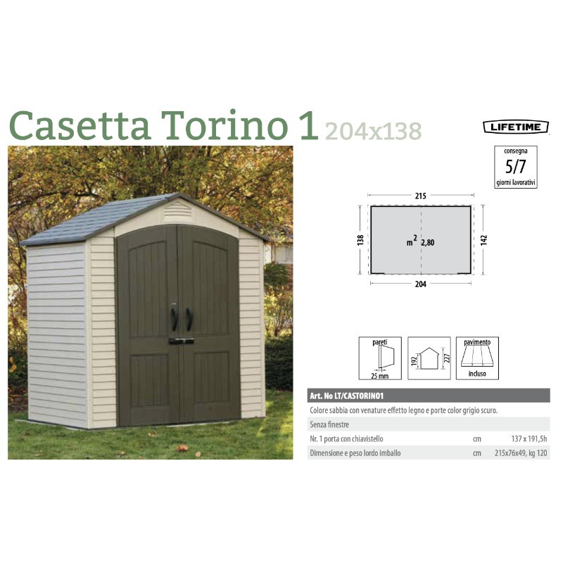 Casetta in Plastica Polietilene Lifetime Torino Varie Misure