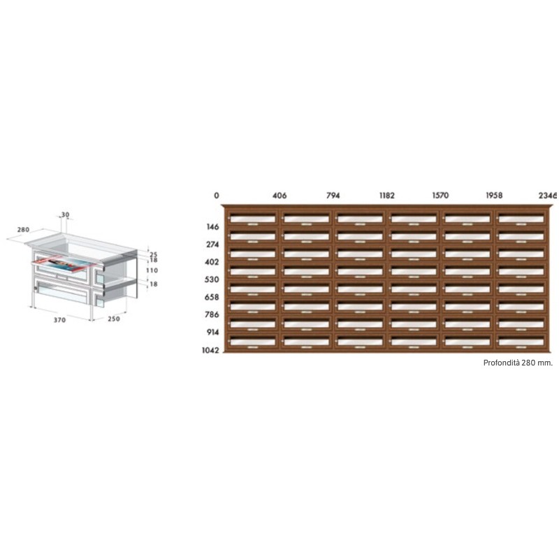 Cassette Postali in Legno Linea Classic Orizzontale