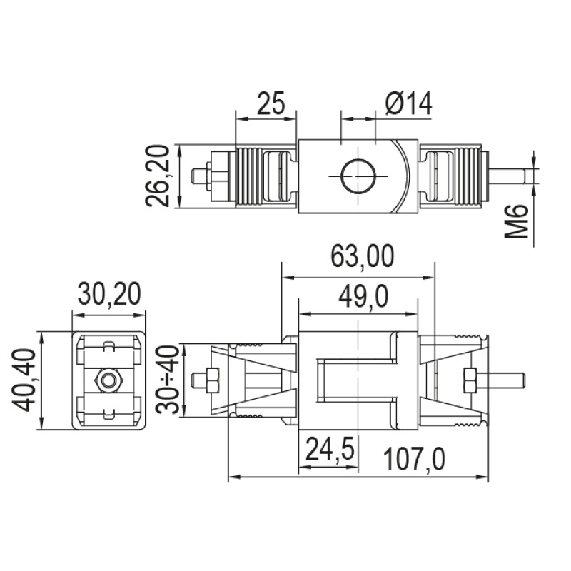 Cerniera per Inferriate Ambidestra ad Innesto Rapido Rapid Block