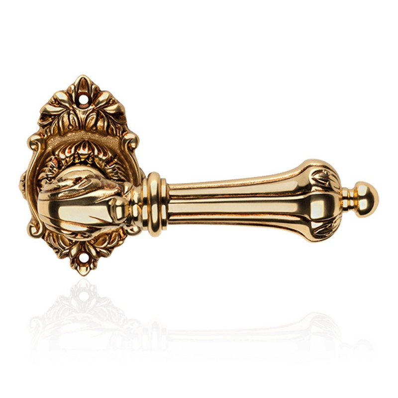 Charme Oro Francese Maniglia per Porta su Rosetta in Stile Barocco Linea Calì Vintage