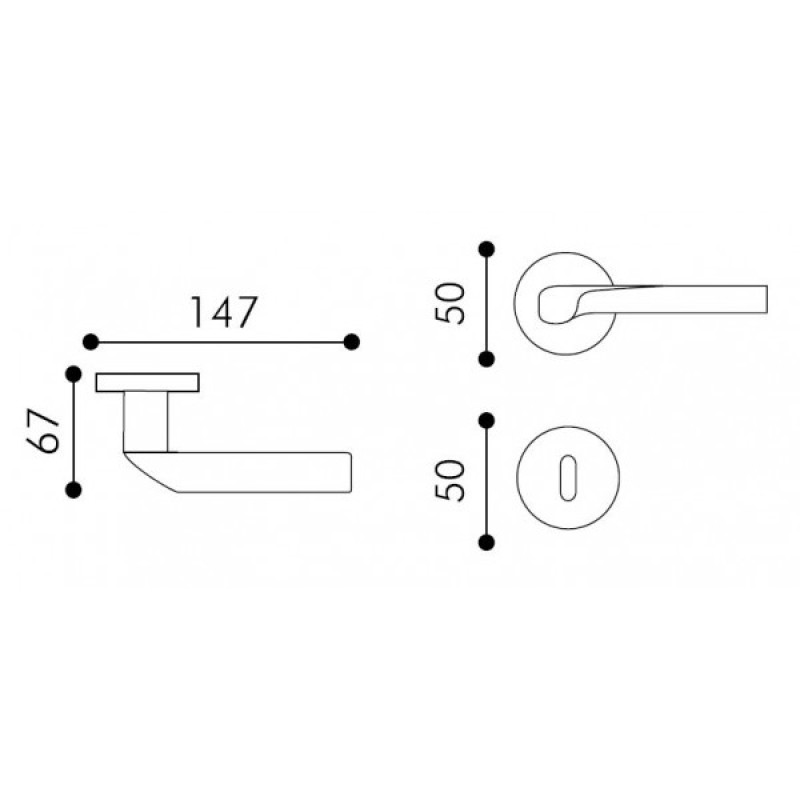 Chic Arieni Maniglia per Porta su Rosetta Tonda Made in Italy