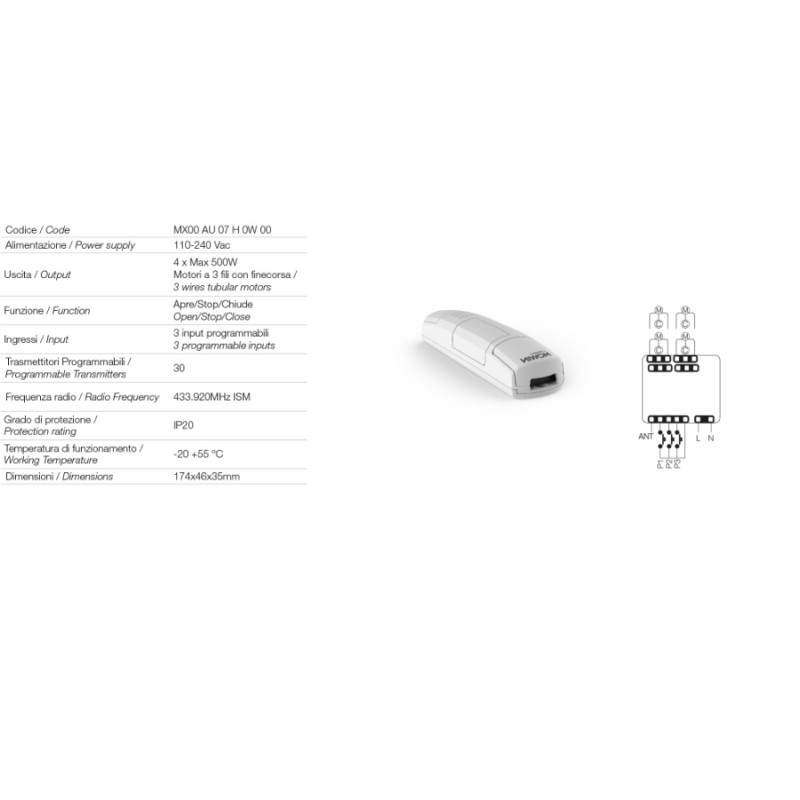 Comunello AF 840 Centrale di Comando per Attuatori 110-240 V