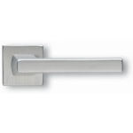 Coppia di Maniglie Ghidini Modello Archimede Argento F1-SAT Rosette e Bocchette