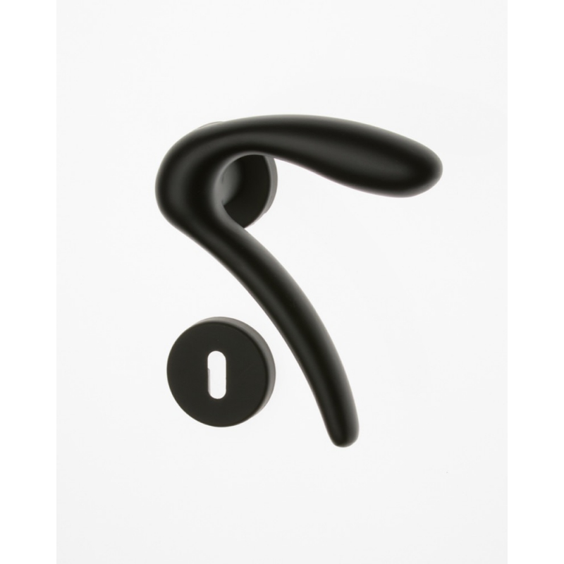 Coppia di Maniglie Ghidini Modello Leonardo ANO con Rosette e Bocchette Cilindro