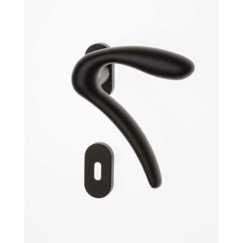 Coppia di Maniglie Ghidini Modello Leonardo ANO con Rosette e Bocchette Cilindro