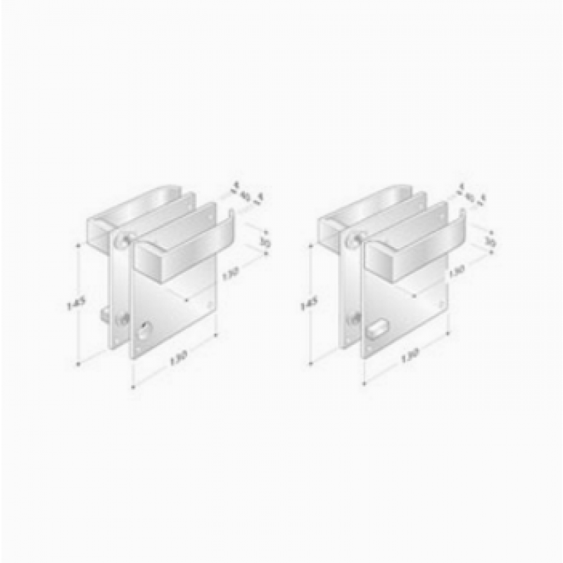 Coppia di Maniglie pba 2001.B.PLA in Acciaio Inox AISI 316L