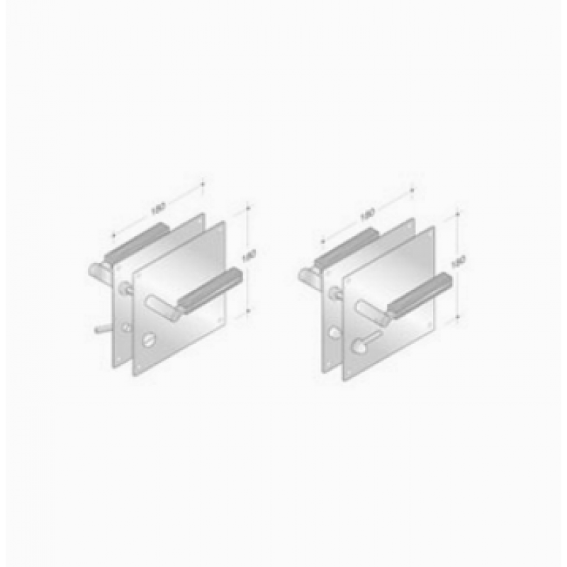 Coppia di Maniglie pba 2001.YOD.PLA in Legno e Acciaio Inox AISI 316L