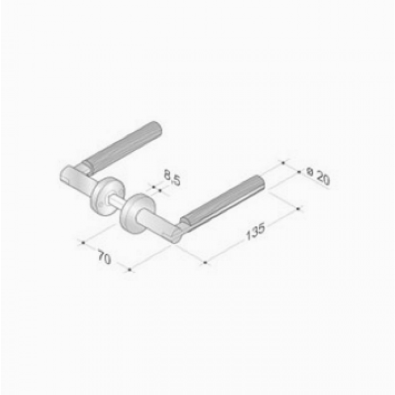 Coppia di Maniglie pba 2002.YOD in Legno e Acciaio Inox AISI 316L
