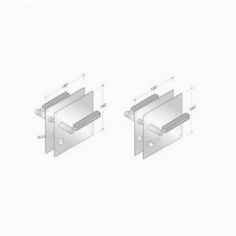 Coppia di Maniglie pba 2002.YOD.PLA in Legno e Acciaio Inox AISI 316L