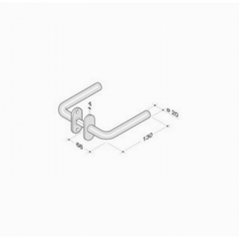 Coppia di Maniglie pba 2028T in Acciaio Inox AISI 316L