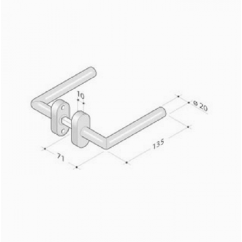 Coppia di Maniglie pba 2030T in Acciaio Inox AISI 316L