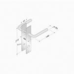 Coppia di Maniglie su Placca pba 2028/2001 in Acciaio Inox AISI 316L