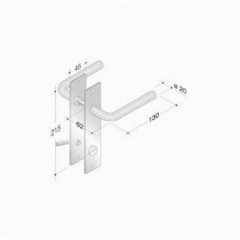 Coppia di Maniglie su Placca pba 2028/2001 in Acciaio Inox AISI 316L