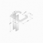 Coppia di Maniglie su Placca pba 2028B/2001 in Acciaio Inox AISI 316L