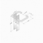 Coppia di Maniglie su Placca pba 2028B/2001 in Acciaio Inox AISI 316L