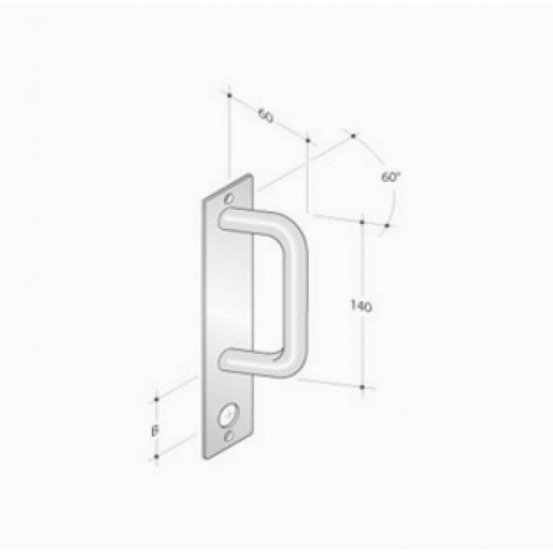 Coppia Maniglie Fisse su Placca Rettangolare pba 2225 in Acciaio Inox AISI 316L