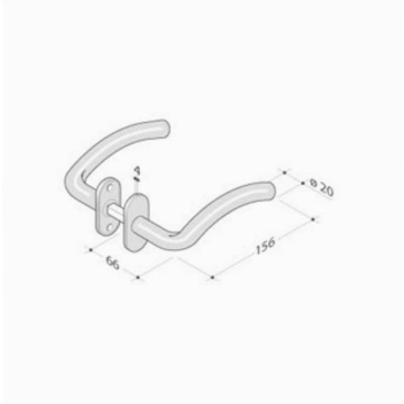 Coppia Maniglie pba 2026T in Acciaio Inox AISI 316L