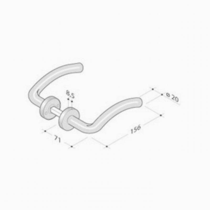 Coppia Maniglie pba 2026T in Acciaio Inox AISI 316L