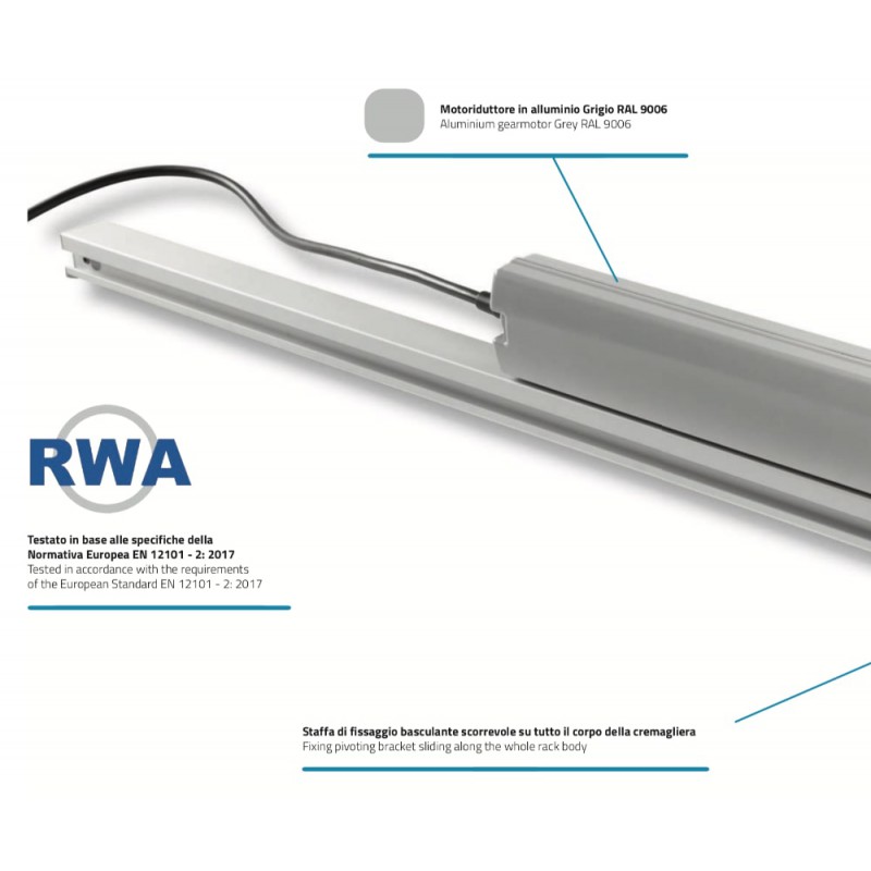 Drive Evo 2 Mingardi Attuatore a Cremagliera per Finestre Lucernai Cupole