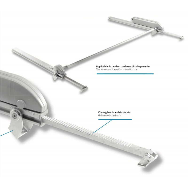 Drive Evo 2 Mingardi Attuatore a Cremagliera per Finestre Lucernai Cupole