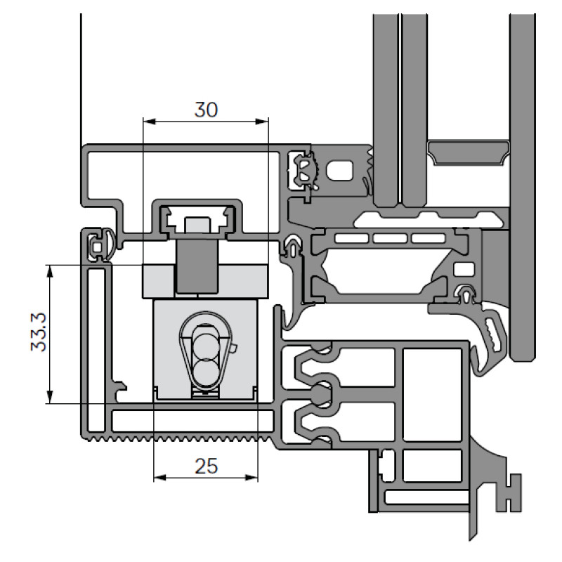 E-LOCK ULTRAFLEX UCS Attuatore Lineare Ferramenta Perimetrale