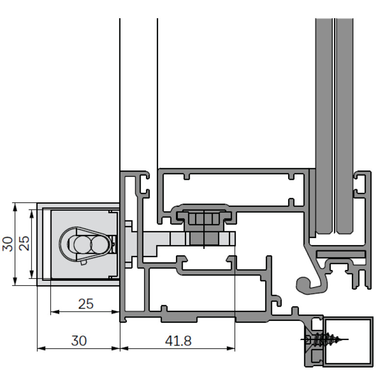 E-LOCK ULTRAFLEX UCS Attuatore Lineare Ferramenta Perimetrale