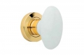 Flavia 685 RO 103 OL Maniglia Pomolo per Porta Linea Calì Ottone Lucido Verniciato con Impugnatura di Porcellana Bianca