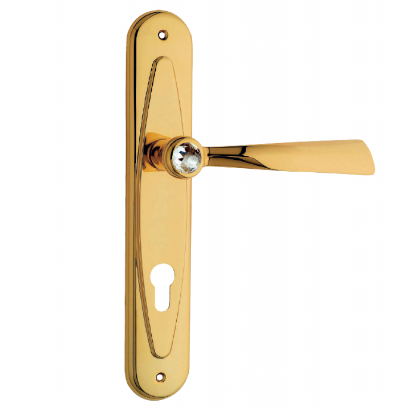 Elika Crystal Maniglia per Porta su Placca Linea Calì Crystal