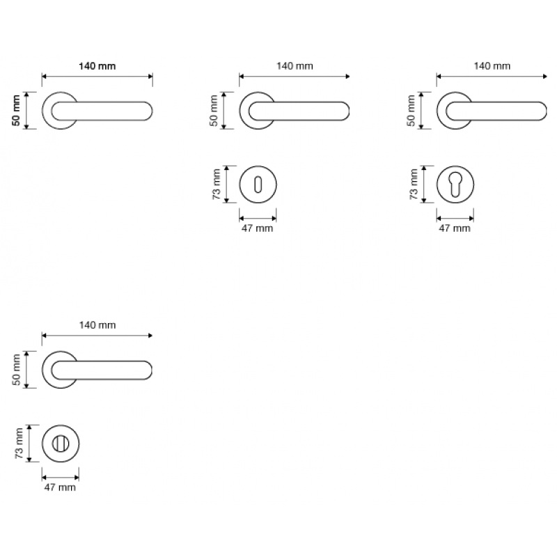 Epoca Patinè Maniglia per Porta su Rosetta Linea Calì Vintage