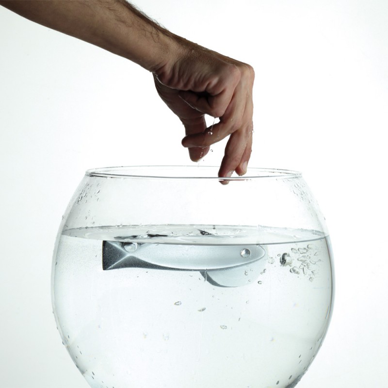 Fish Crystal Cromo Satinato Maniglia per Porta su Rosetta Linea Calì Crystal