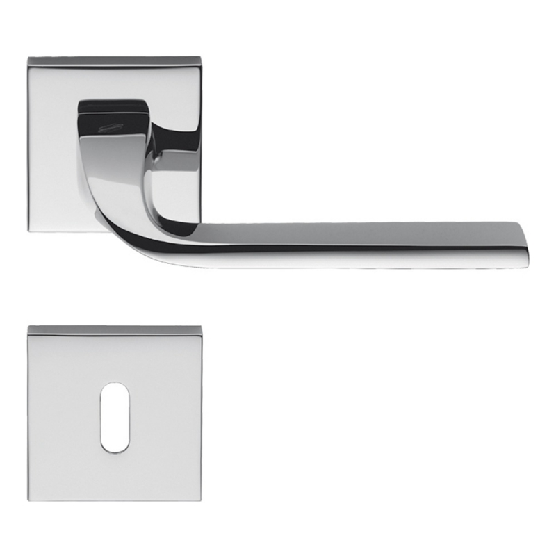 Isy Cromo Lucido Maniglia per Porta su Rosetta by Luta Bettonica e Giancarlo Leone per Colombo Design
