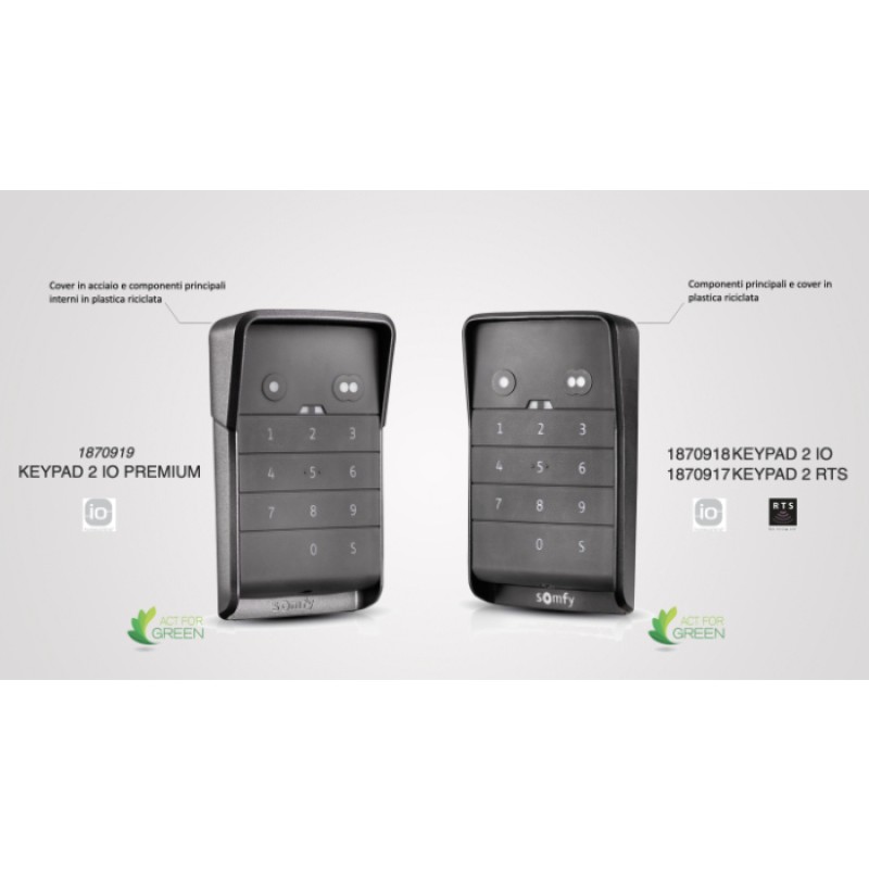 Keypad 2 Somfy Tastiera per Motori Radio IO e RTS