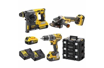 Kit DeWalt DCK353P4T-IT Trapano DCD796 Tassellatore DCH273 Smerigliatrice DCG405