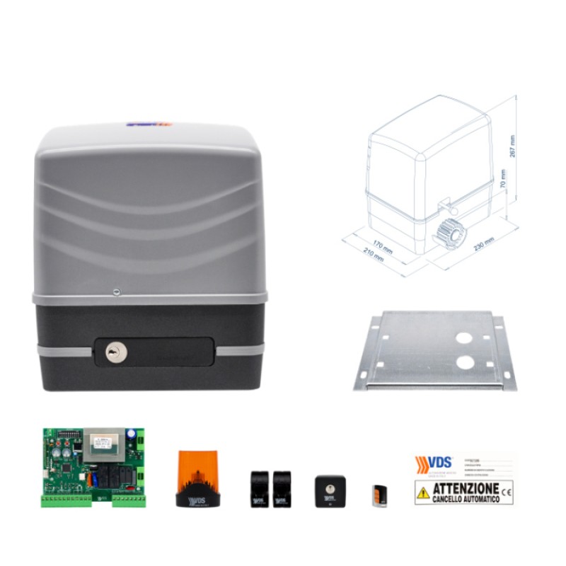 KIT SIMPLY VDS Motore per Cancelli Scorrevoli Fino a 600Kg 230V