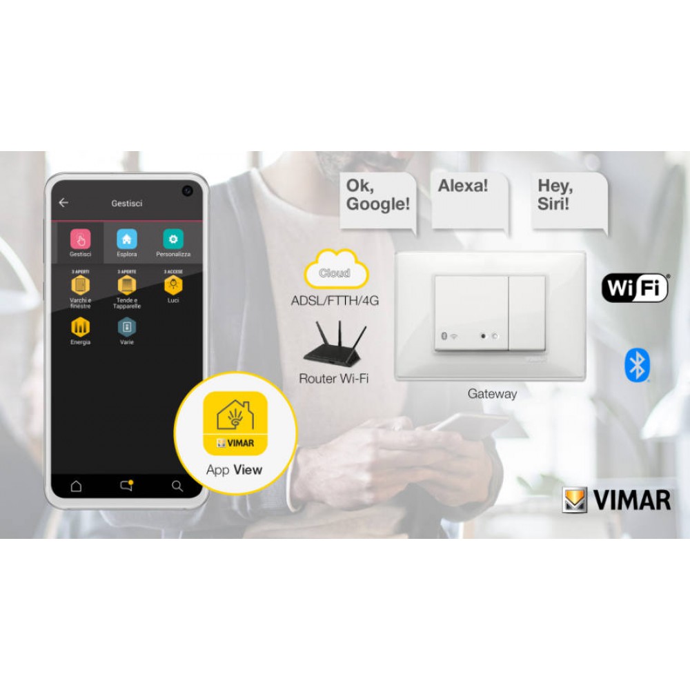 Kit Tapparelle Connesse Vimar con Serie Civile Plana