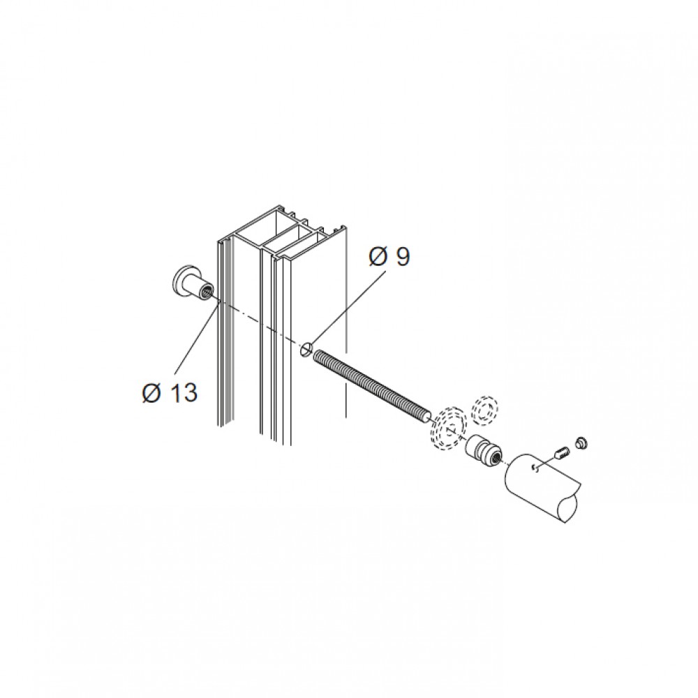 Kit Fissaggio pba 01 Maniglioni Singoli Passanti Porte Alluminio, Ferro, Legno