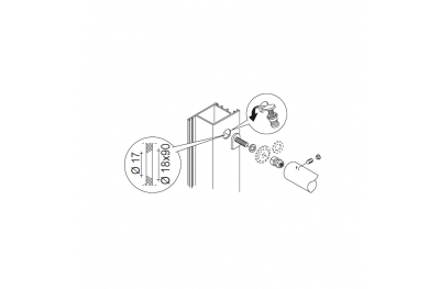 Kit Fissaggio pba 03 Maniglioni Singoli Non Passanti Porte ogni Materiale