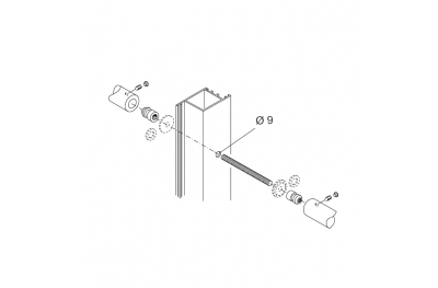 Kit Fissaggio pba 710 Coppia di Maniglioni per Porte in Alluminio Ferro Legno