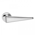 Komfort Cromo Lucido Maniglia per Porta su Rosetta di Design Contemporaneo Linea Calì Design