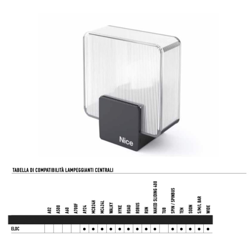 Lampeggiante Nice Era ELDC 12-36 Vdc Luce LED per Cancello