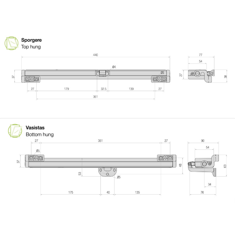 Liwin L35 Slim Comunello Attuatore a Catena per Finestre
