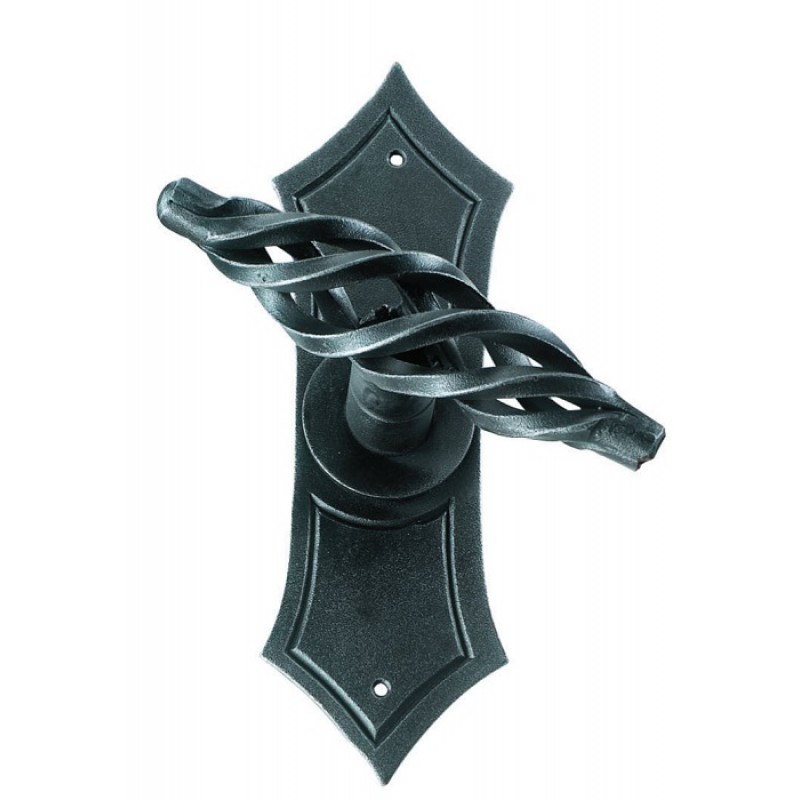 Londra Galbusera Maniglia Martellina con Placca in Ferro Battuto per Finestra