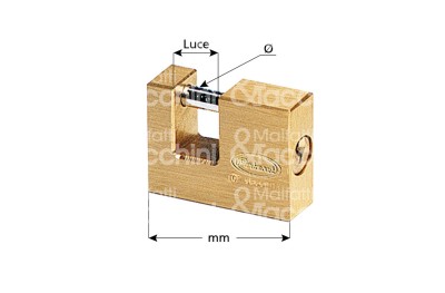 Lucchetto per Serranda in Ottone Satinato di Varie Misure