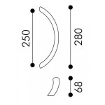 Manigione per Porta Arieni Lusso 771 Lungo 280 mm Senza Rosette
