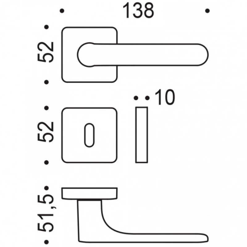 Maniglia Colombo Design One Q Mood con Rosetta Quadrata