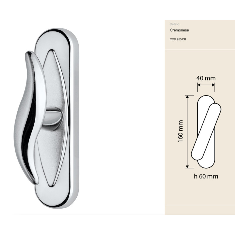 Maniglia Cremonese per Finestra Delfino Linea Calì in Ottone