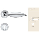 Maniglia Delfino Linea Calì per Porta Classica in Ottone con Rosetta