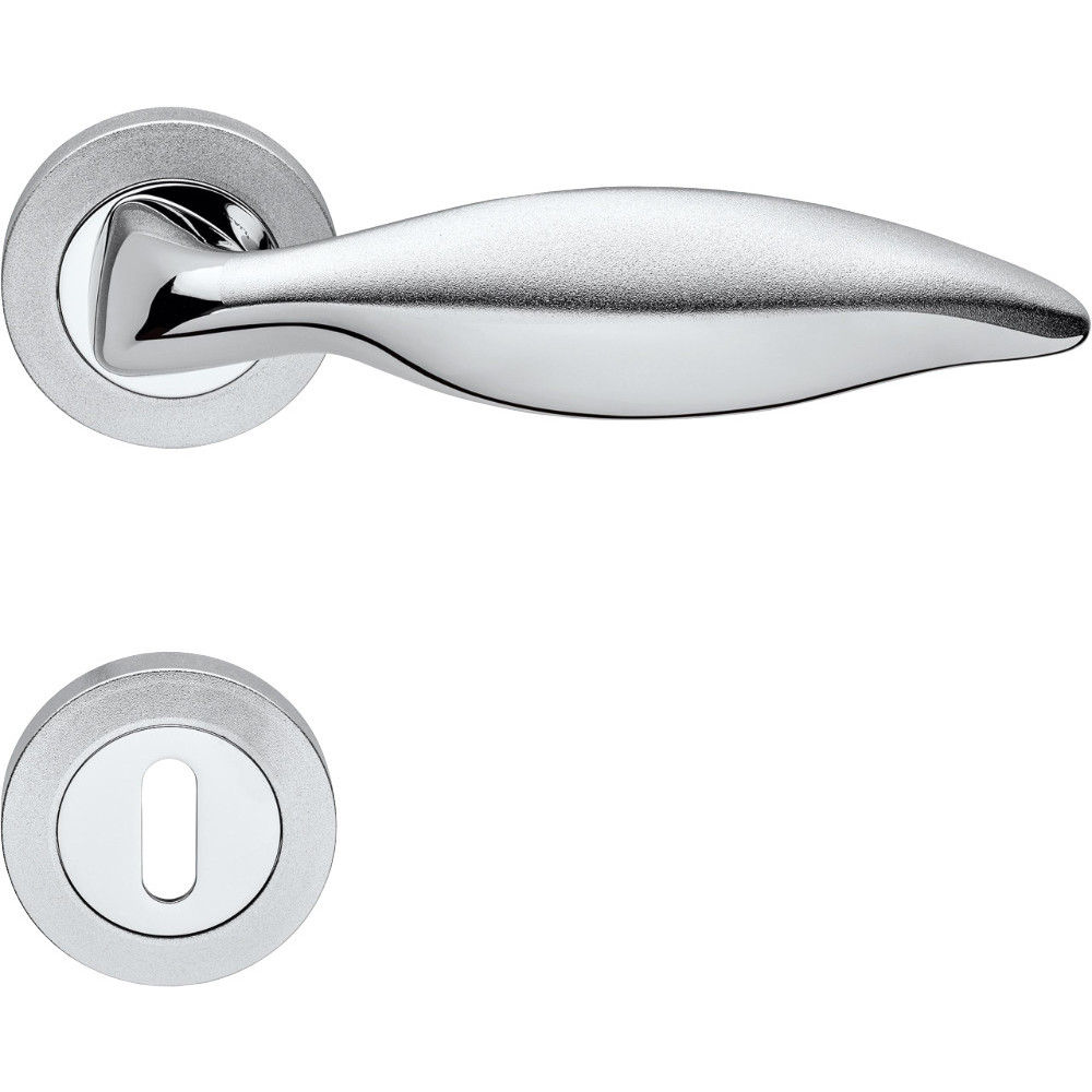 Maniglia Delfino Linea Calì per Porta Classica in Ottone con Rosetta