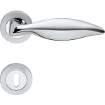 Maniglia Delfino Linea Calì per Porta Classica in Ottone con Rosetta